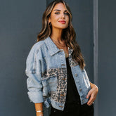 Reagan Pocketed Two-Tone Denim Jacket Ins Street